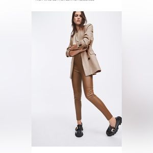 Zara high waisted faux leather leggings